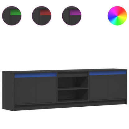 Mobile Porta TV con LED Nero 180x34x50cm in Truciolato