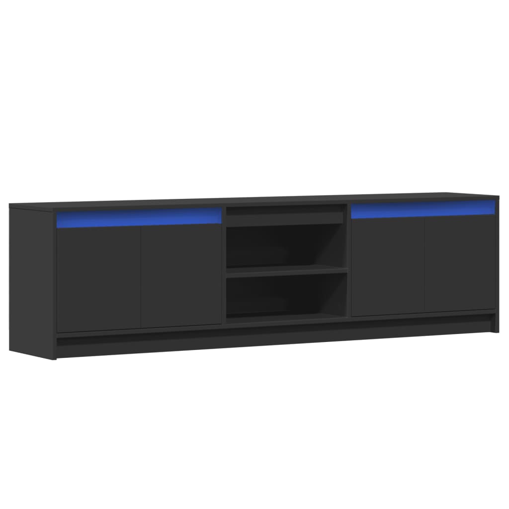 Mobile Porta TV con LED Nero 180x34x50cm in Truciolato