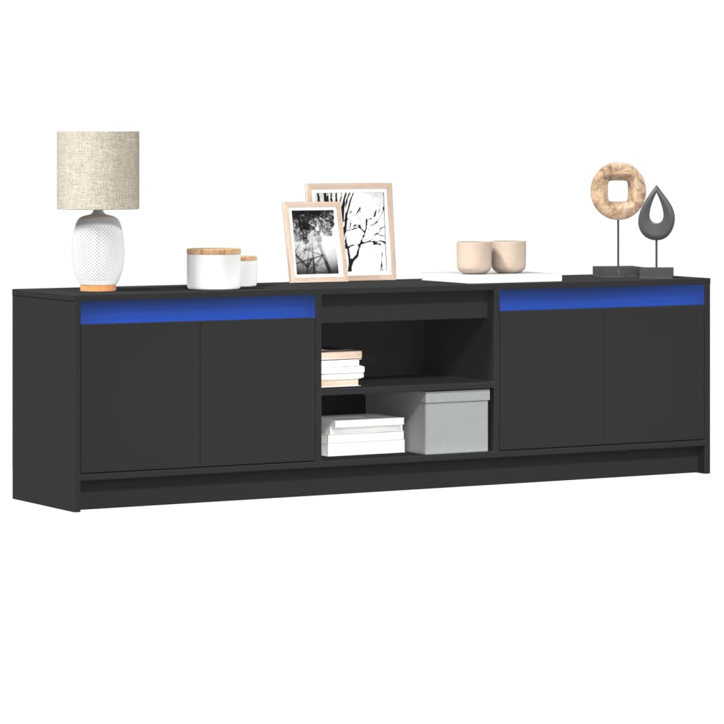 Mobile Porta TV con LED Nero 180x34x50cm in Truciolato