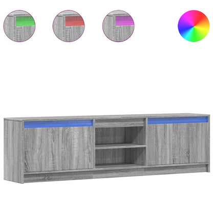 Mobile Porta TV con LED Grigio Sonoma 180x34x50cm in Truciolato