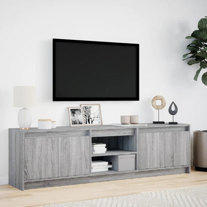 Mobile Porta TV con LED Grigio Sonoma 180x34x50cm in Truciolato