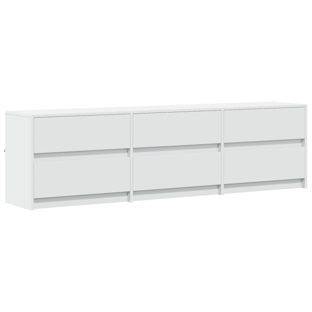 Mobile Porta TV con LED Bianco 180x34x50cm in Truciolato