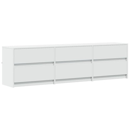 Mobile Porta TV con LED Bianco 180x34x50cm in Truciolato
