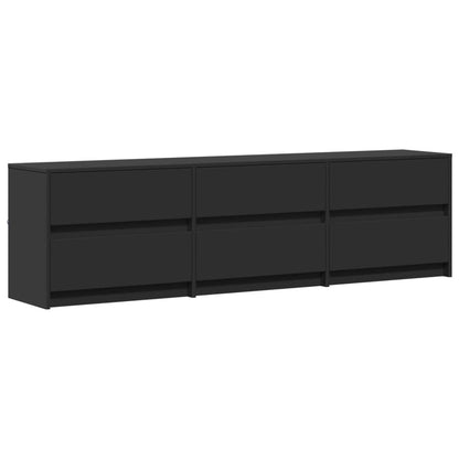 Mobile Porta TV con LED Nero 180x34x50cm in Truciolato