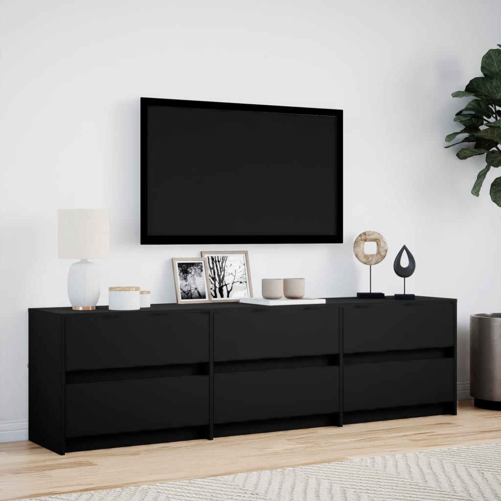 Mobile Porta TV con LED Nero 180x34x50cm in Truciolato