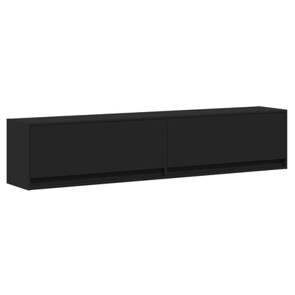 Mobile TV a Parete con LED Nero 180x31x38 cm