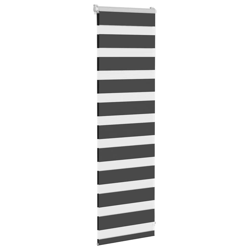 Tenda a Rullo Zebra Nero Larghezza Tessuto 50,9 cm Poliestere