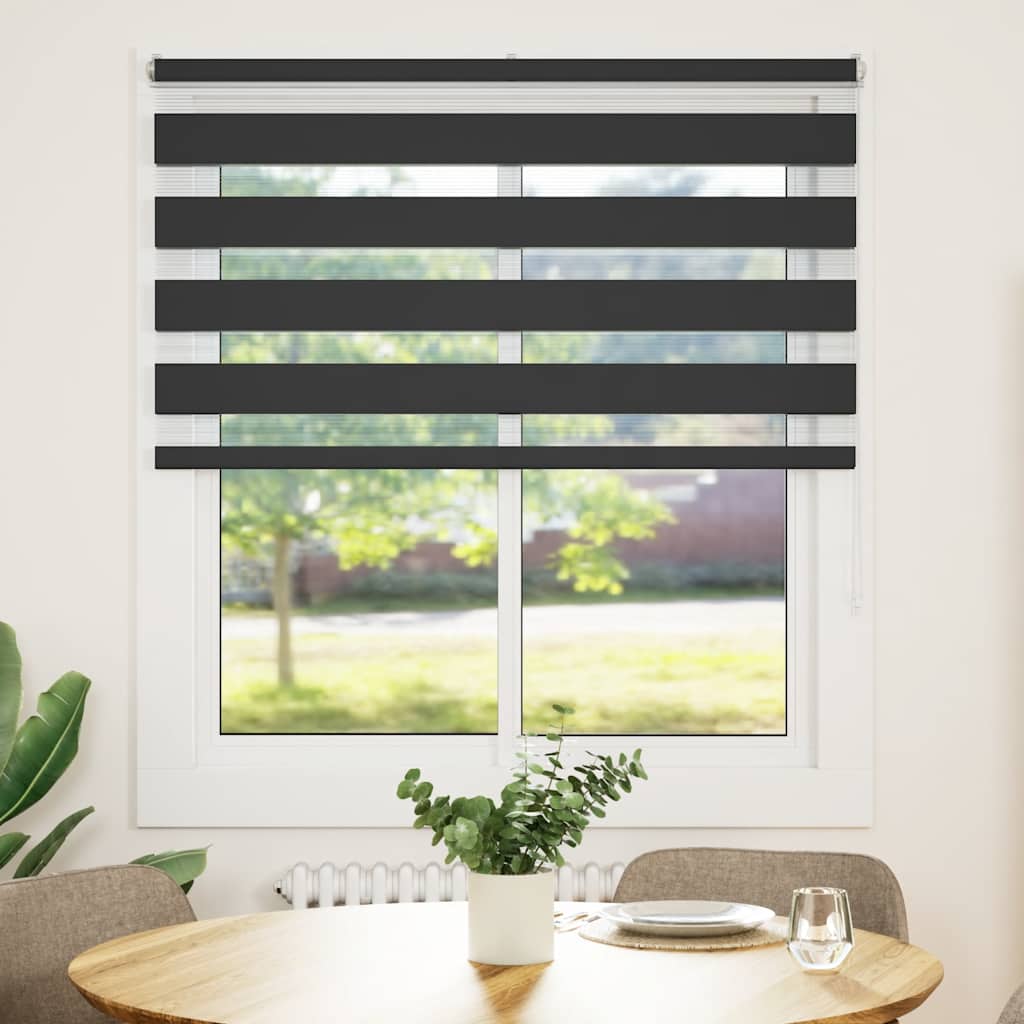 Tenda a Rullo Zebra Nero Larghezza Tessuto 130,9 cm Poliestere