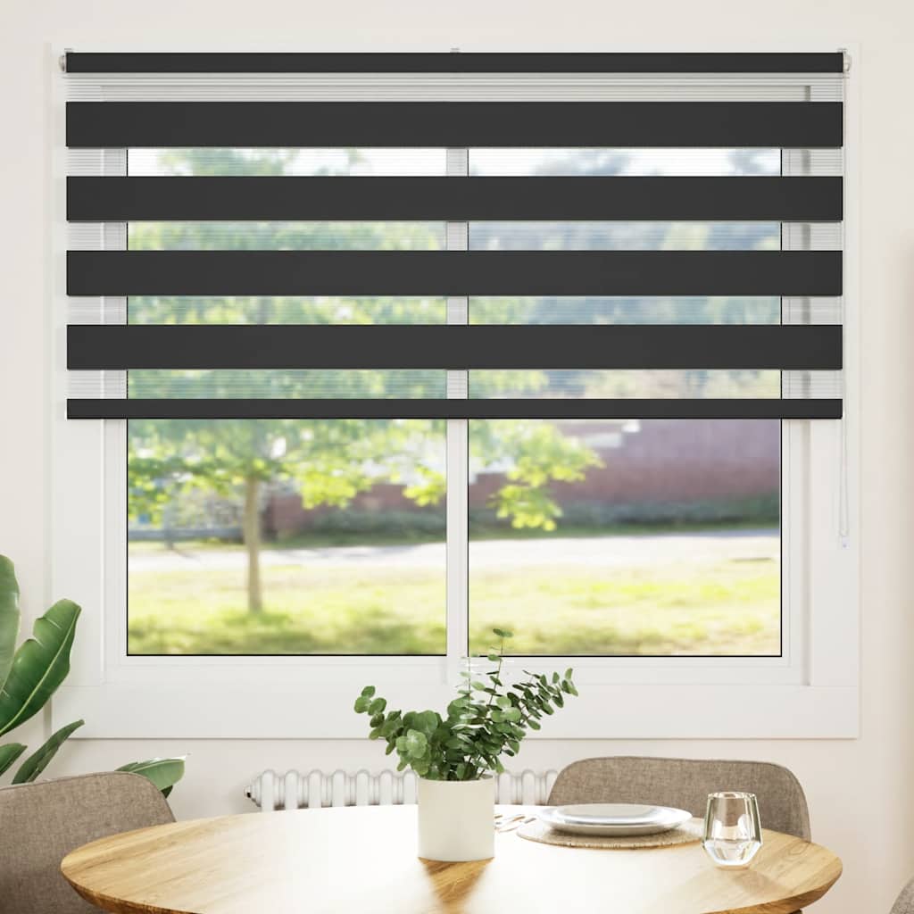 Tenda a Rullo Zebra Nero Larghezza Tessuto 160,9 cm Poliestere