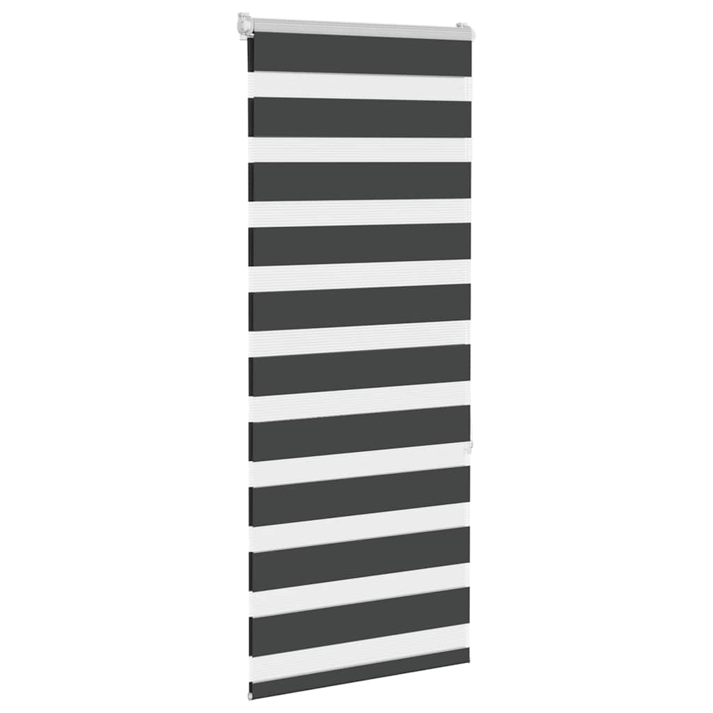 Tenda a Rullo Zebra Nero Larghezza Tessuto 50,9 cm Poliestere