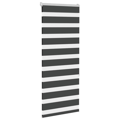 Tenda a Rullo Zebra Nero Larghezza Tessuto 50,9 cm Poliestere