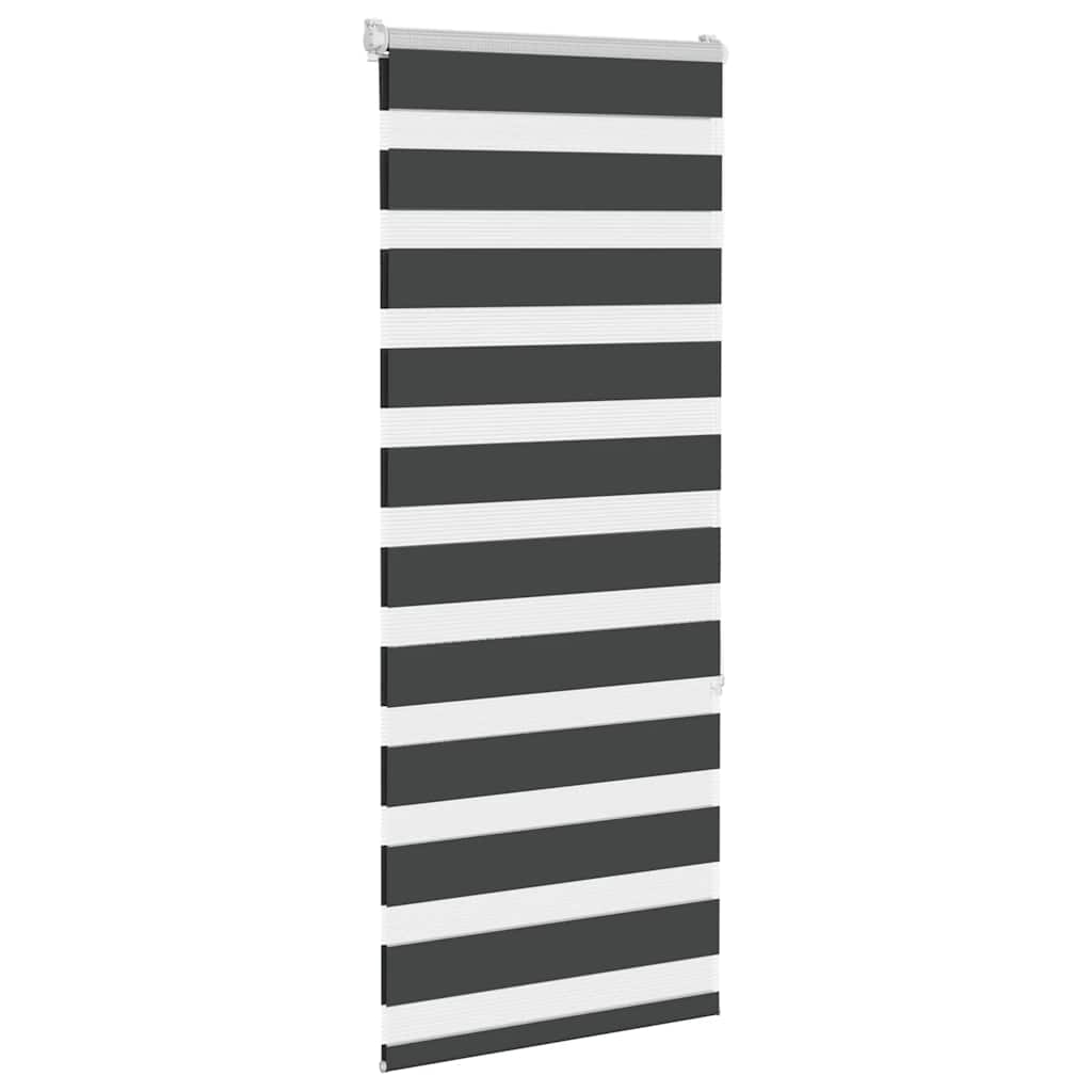 Tenda a Rullo Zebra Nero Larghezza Tessuto 55,9 cm Poliestere