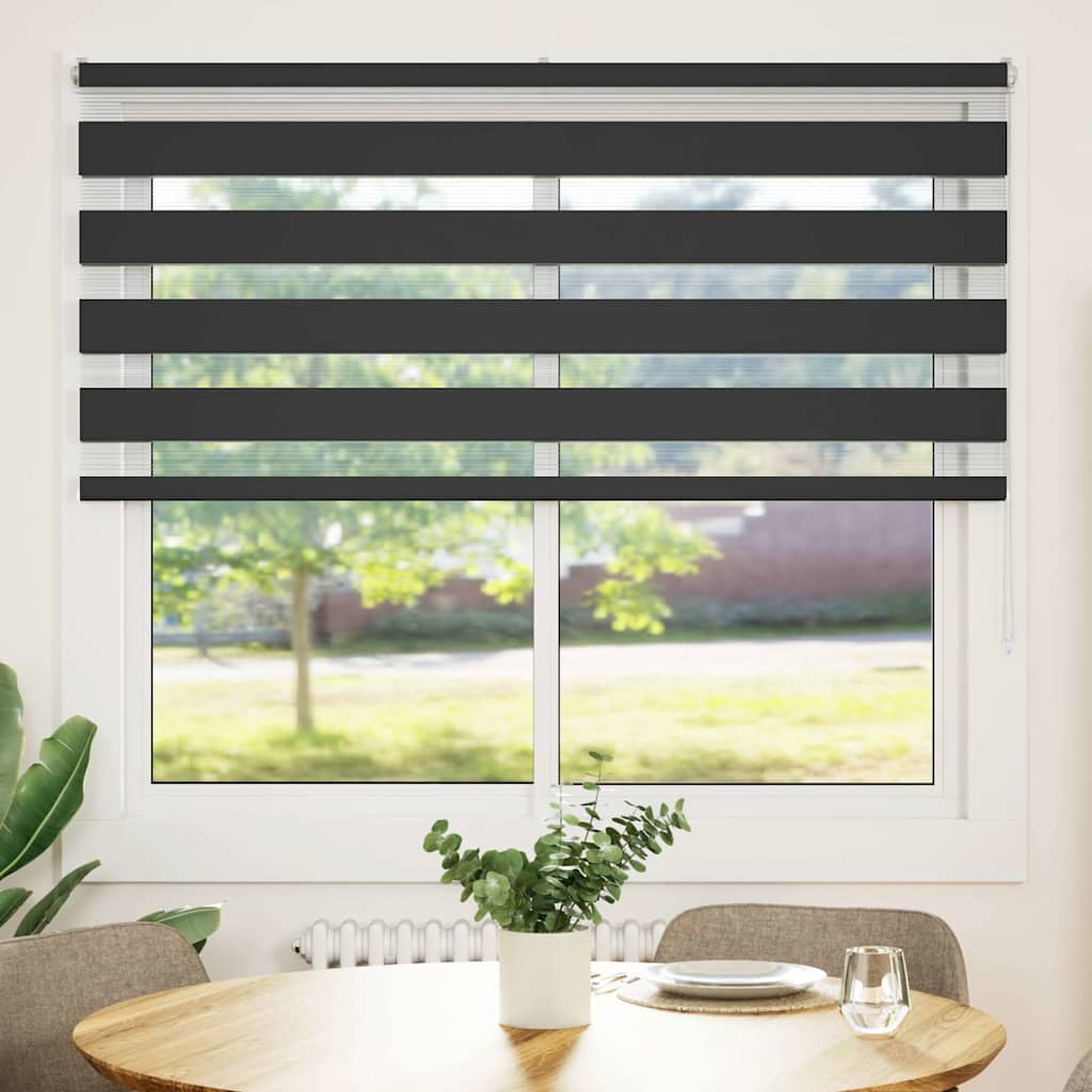 Tenda a Rullo Zebra Nero Larghezza Tessuto 160,9 cm Poliestere