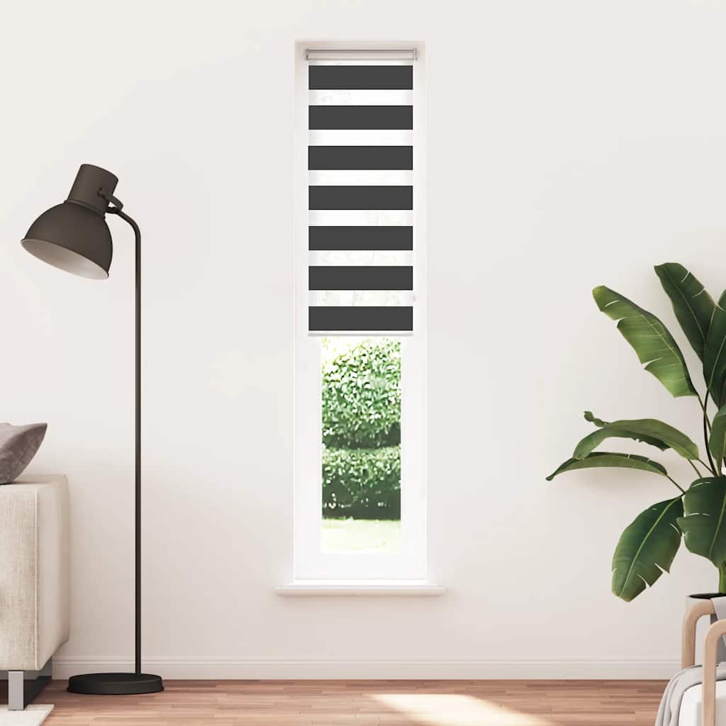 Tenda a Rullo Zebra Nero Larghezza Tessuto 45,9 cm Poliestere