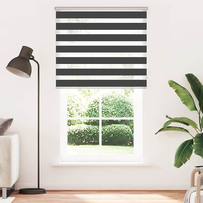 Tenda a Rullo Zebra Nero Larghezza Tessuto 125,9 cm Poliestere