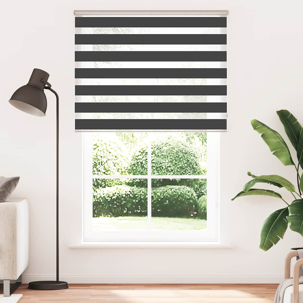Tenda a Rullo Zebra Nero Larghezza Tessuto 140,9 cm Poliestere