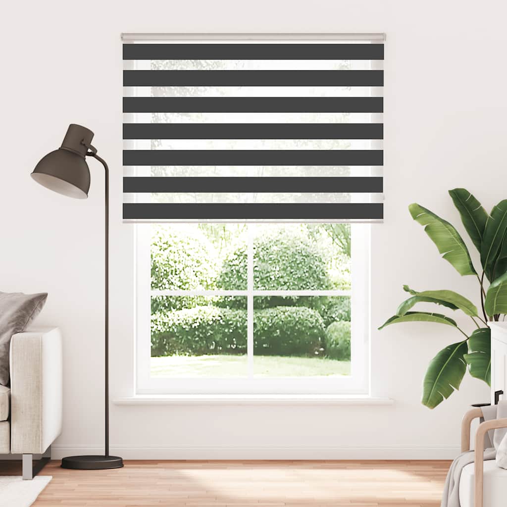 Tenda a Rullo Zebra Nero Larghezza Tessuto 160,9 cm Poliestere