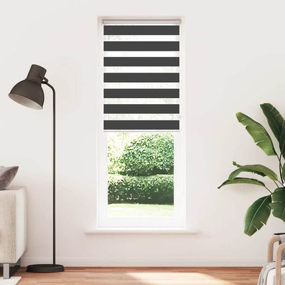 Tenda a Rullo Zebra Nero Larghezza Tessuto 70,9 cm Poliestere