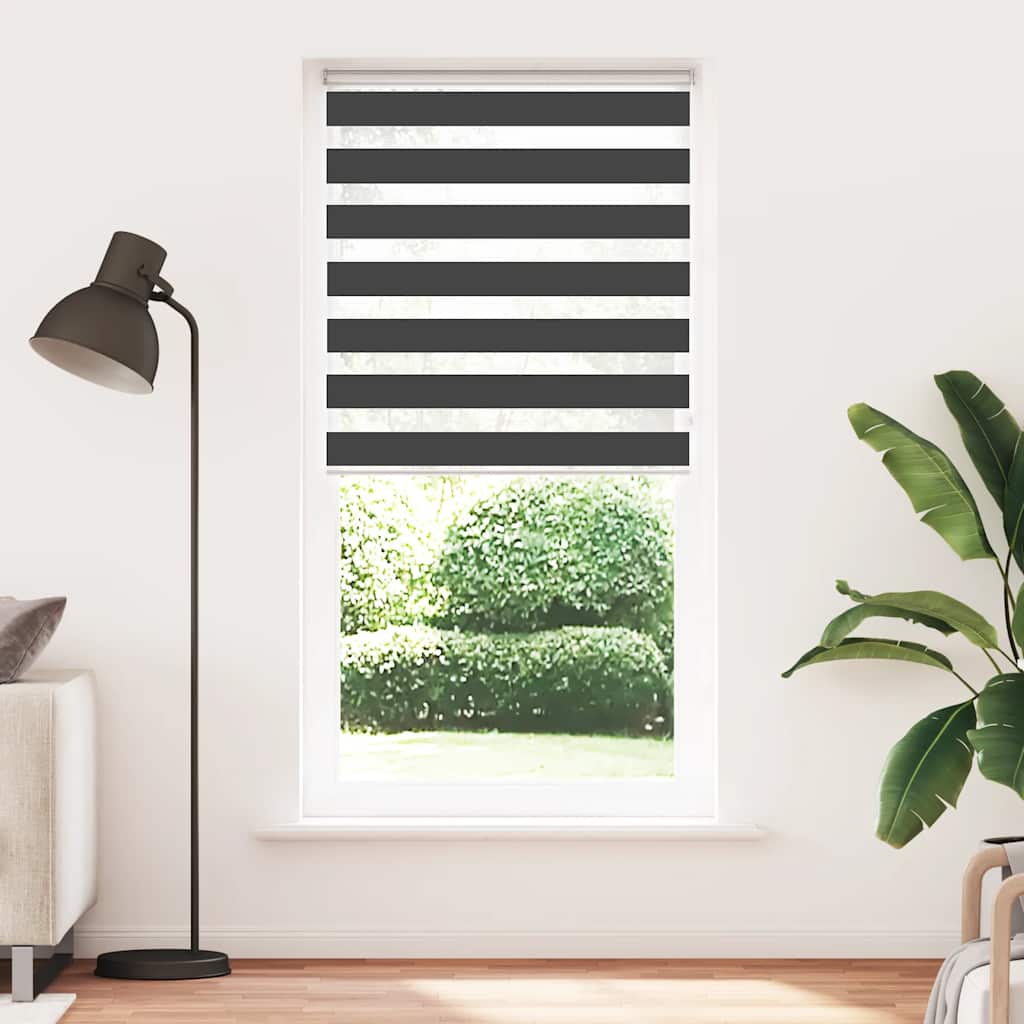 Tenda a Rullo Zebra Nero Larghezza Tessuto 90,9 cm Poliestere