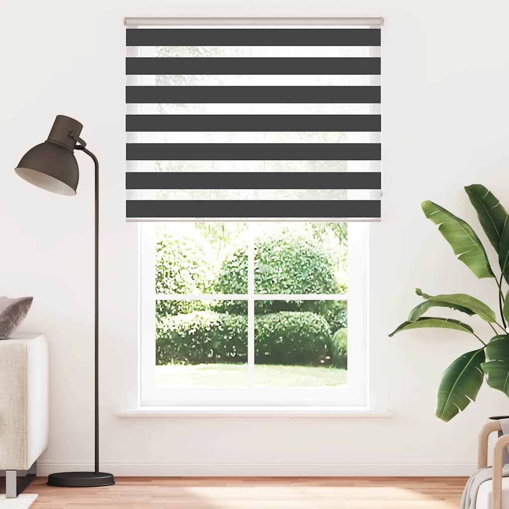 Tenda a Rullo Zebra Nero Larghezza Tessuto 140,9 cm Poliestere