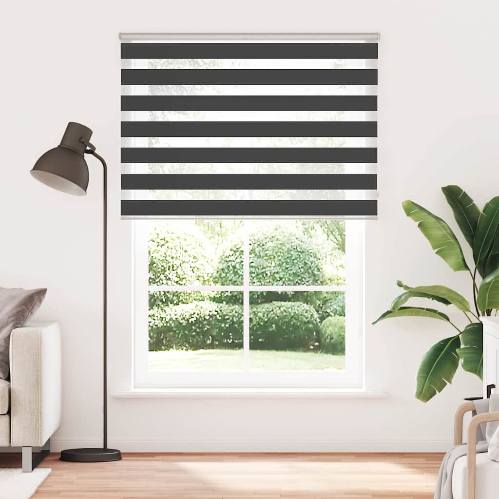 Tenda a Rullo Zebra Nero Larghezza Tessuto 160,9 cm Poliestere