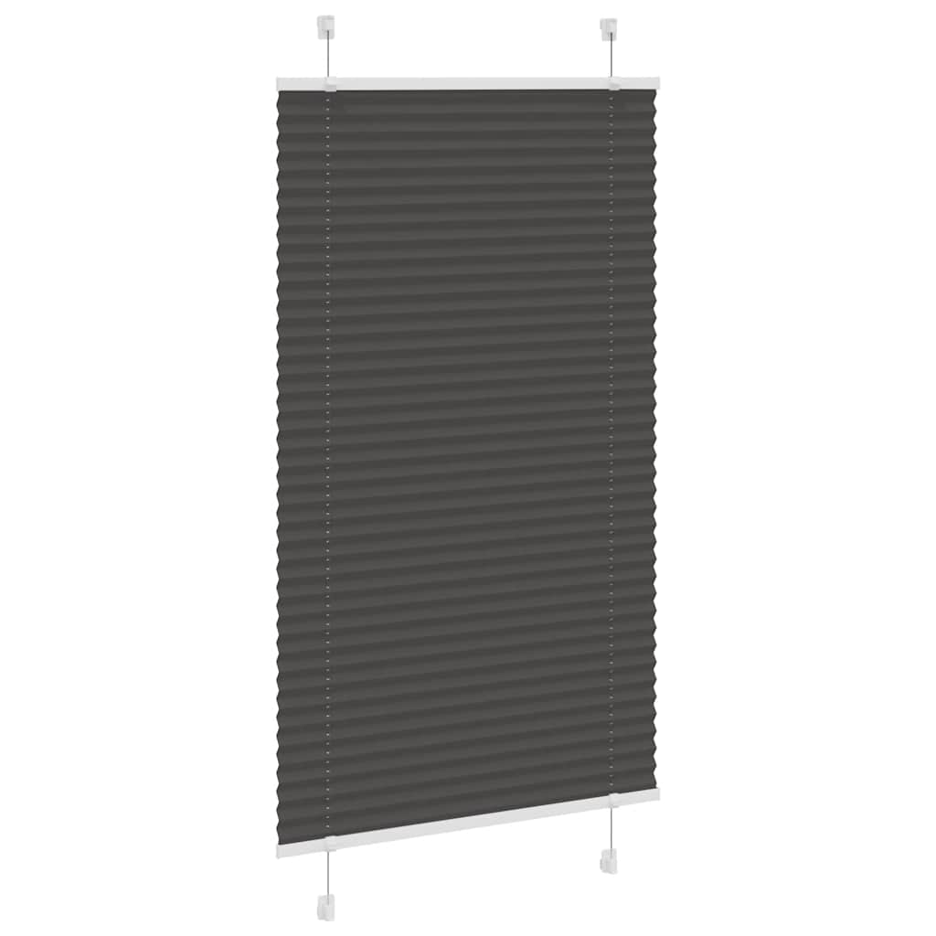 Tenda Plissettata Nera 80x150 cm Larghezza Tessuto 79,4 cm
