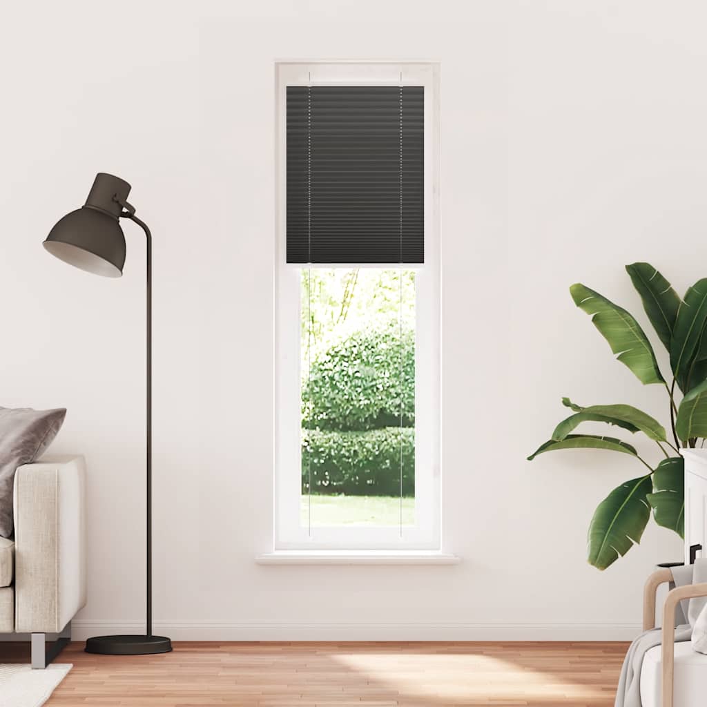 Tenda Plissettata Nera 60x200 cm Larghezza Tessuto 59,4 cm