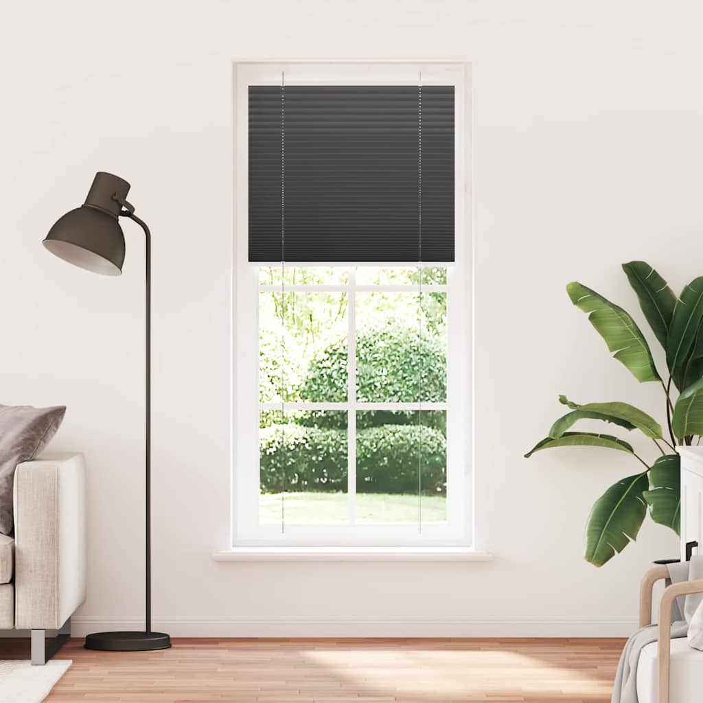 Tenda Plissettata Nera 100x200 cm Larghezza Tessuto 99,4 cm