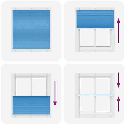Tenda Plissettata Blu 115x100 cm Larghezza Tessuto 114,4 cm