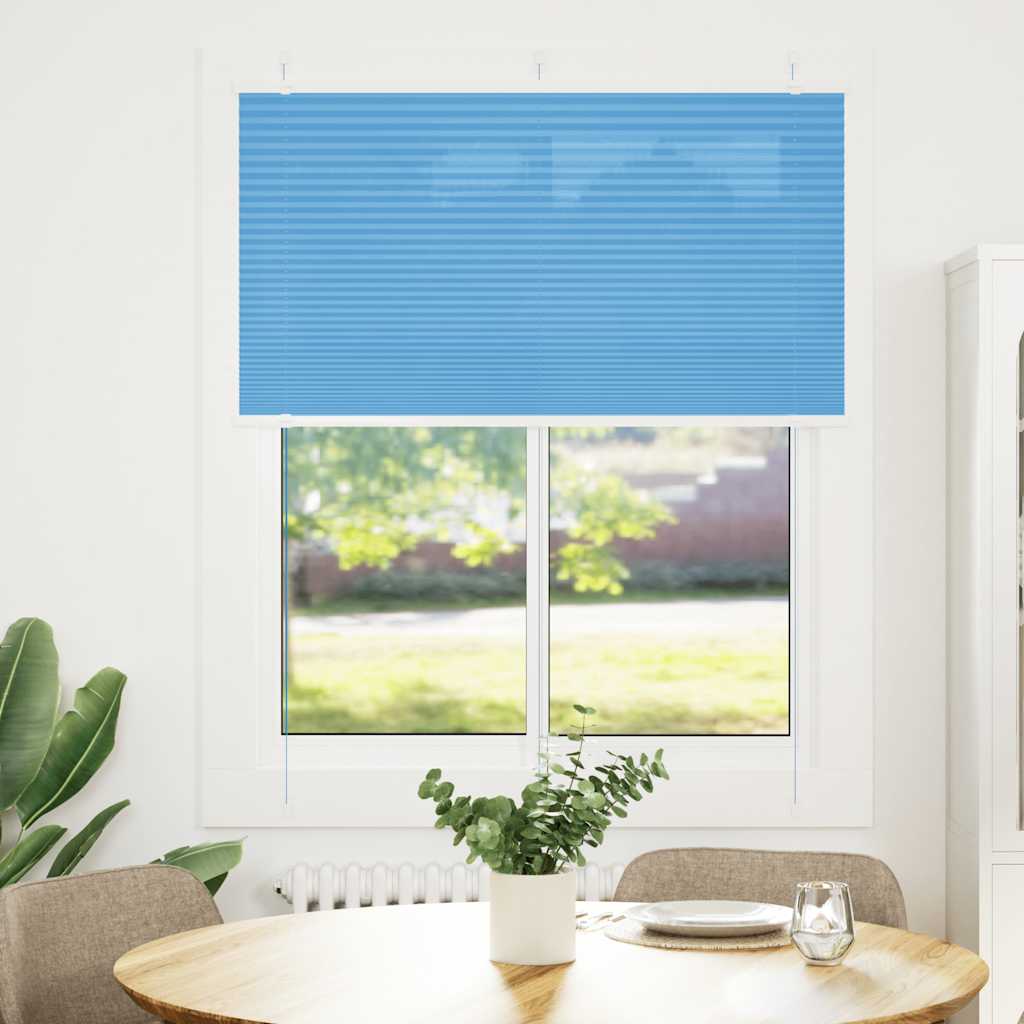 Tenda Plissettata Blu 105x150 cm Larghezza Tessuto 104,4 cm