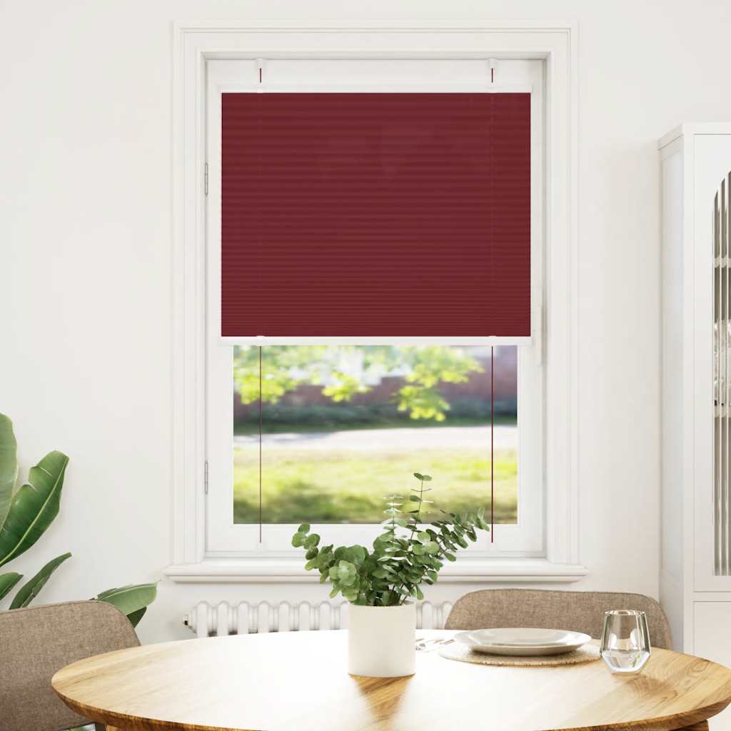Tenda Plissettata Rosso Bordeaux 80x100 cm Larghezza Tessuto