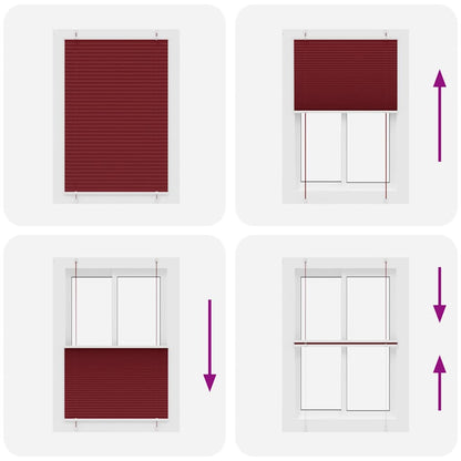 Tenda Plissettata Rosso Bordeaux 85x100 cm Larghezza Tessuto
