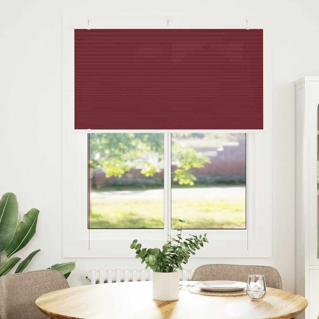 Tenda Plissettata Rosso Bordeaux 105x100 cm Larghezza Tessuto