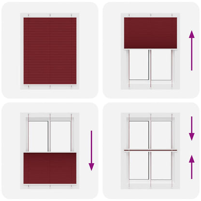 Tenda Plissettata Rosso Bordeaux 110x100 cm Larghezza Tessuto