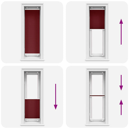 Tenda Plissettata Rosso Bordeaux 45x150 cm Larghezza Tessuto