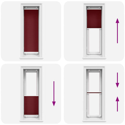 Tenda Plissettata Rosso Bordeaux 50x150 cm Larghezza Tessuto