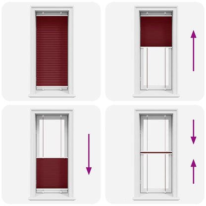 Tenda Plissettata Rosso Bordeaux 60x150 cm Larghezza Tessuto