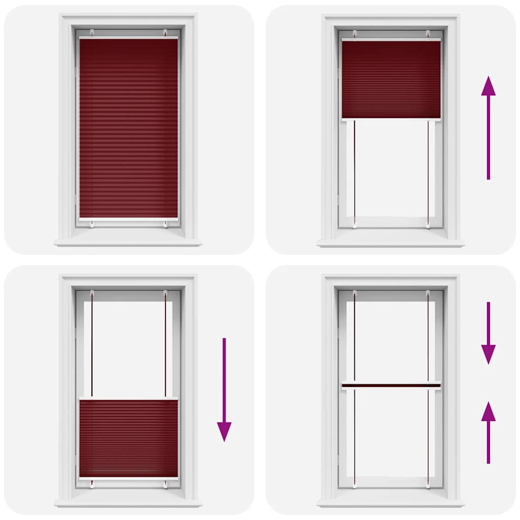 Tenda Plissettata Rosso Bordeaux 70x150 cm Larghezza Tessuto