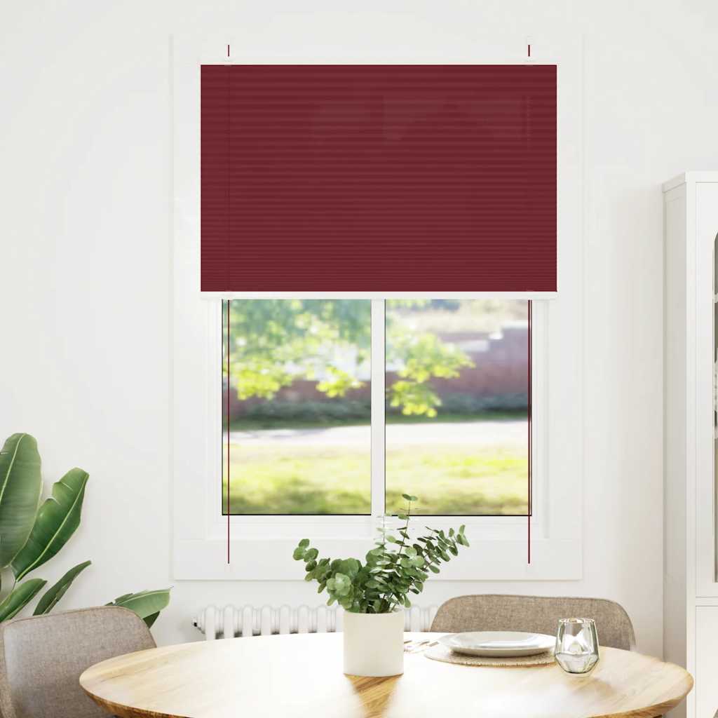 Tenda Plissettata Rosso Bordeaux 90x150 cm Larghezza Tessuto
