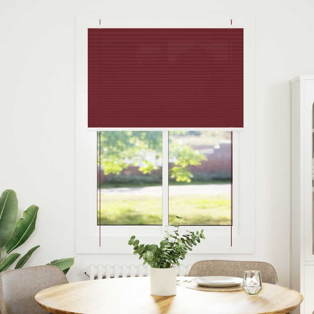 Tenda Plissettata Rosso Bordeaux 100x150 cm Larghezza Tessuto