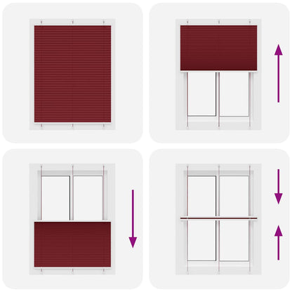Tenda Plissettata Rosso Bordeaux 110x150 cm Larghezza Tessuto