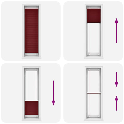 Tenda Plissettata Rosso Bordeaux 55x200 cm Larghezza Tessuto