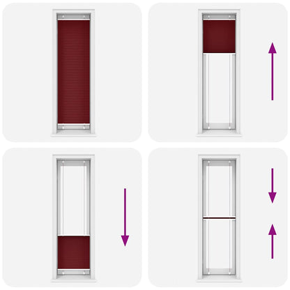 Tenda Plissettata Rosso Bordeaux 65x200 cm Larghezza Tessuto