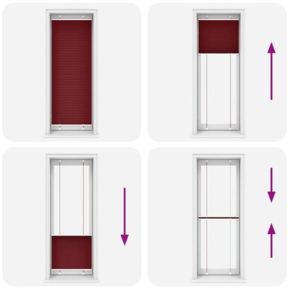 Tenda Plissettata Rosso Bordeaux 80x200 cm Larghezza Tessuto