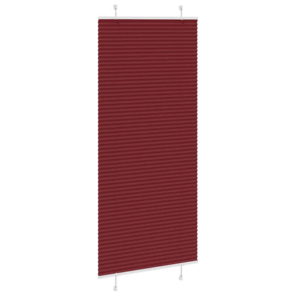 Tenda Plissettata Rosso Bordeaux 85x200 cm Larghezza Tessuto