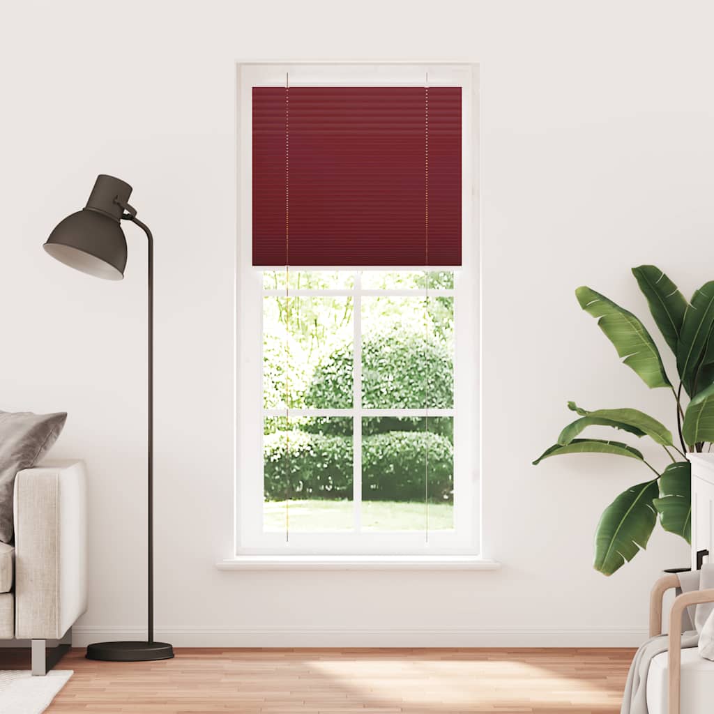 Tenda Plissettata Rosso Bordeaux 95x200 cm Larghezza Tessuto
