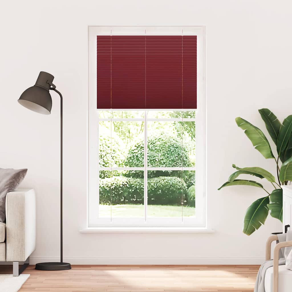 Tenda Plissettata Rosso Bordeaux 105x200 cm Larghezza Tessuto
