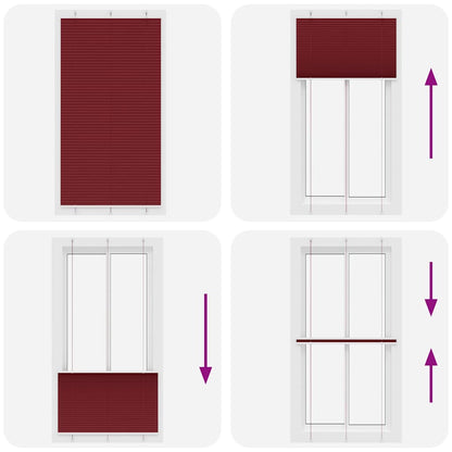 Tenda Plissettata Rosso Bordeaux 110x200 cm Larghezza Tessuto