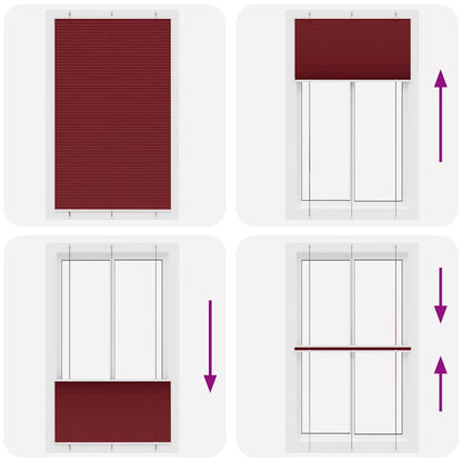 Tenda Plissettata Rosso Bordeaux 120x200 cm Larghezza Tessuto
