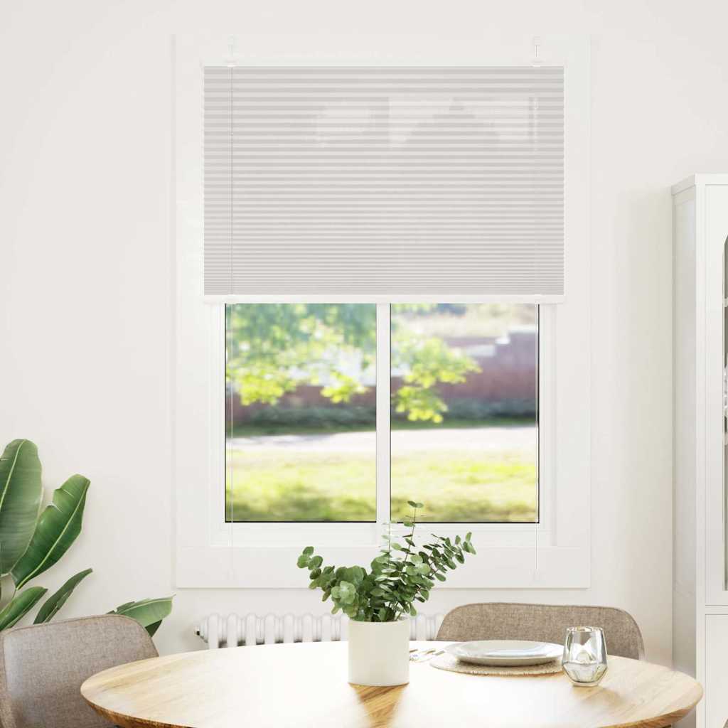 Tenda Plissettata Grigio Chiaro 90x100 cm Larghezza Tessuto